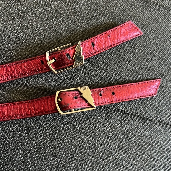 TERRY DE HAVILLAND - ZIA RED/BLACK LUXURY BLOCK HEEL - Picture 13 of 13